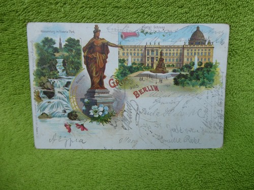 Antike postkarte gruß aus - postkarte,