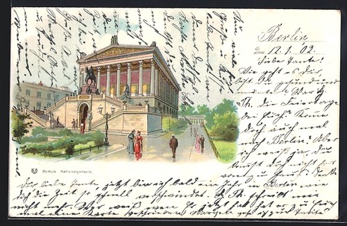Lithographie berlin passanten - lithographie,