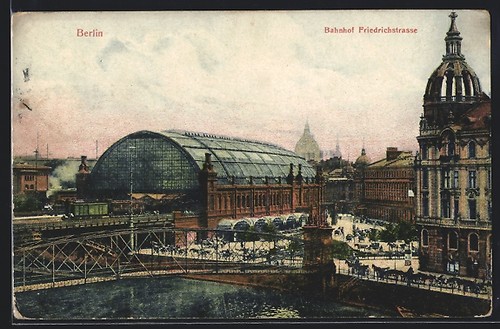 Ansichtskarte berlin bahnhof - ansichtskarte, berlin,