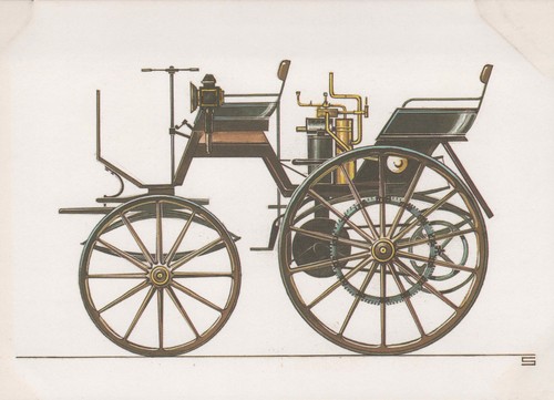 Postkarte daimler motorkutsche - postkarte,