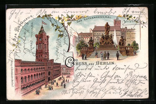 Lithographie berlin rathaus - berlin,,